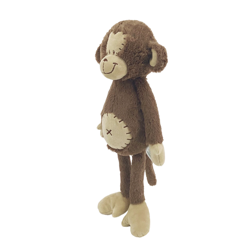 Pelúcia Macaquinho de 40cm, feita em algodão macio, ideal para decoração de quartos infantis e momentos de diversão e carinho para crianças