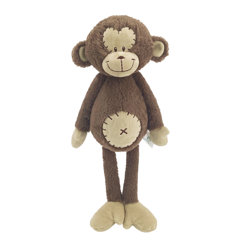 Pelúcia Macaquinho de 40cm, feita em algodão macio, ideal para decoração de quartos infantis e momentos de diversão e carinho para crianças