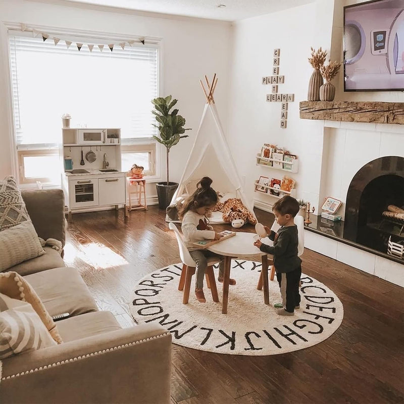 Coleção de decoração infantil: tapetes e acessórios nórdicos para quartos de crianças modernos