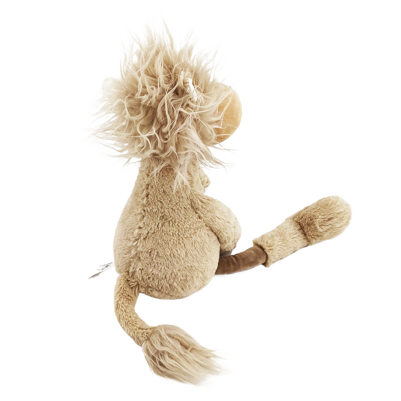 Pelúcia Leãozinho de Algodão - 45cm, cor marrom. Ideal para decoração de quarto infantil, proporcionando conforto e segurança. Companheiro perfeito para bebês e crianças
