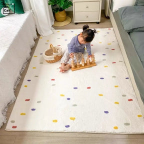 Tapete Infantil Estilo Boho Alegria: tapete macio e lavável, ideal para decoração de quarto infantil. Conforto, durabilidade e design boho para momentos de brincadeira e descanso do seu bebê