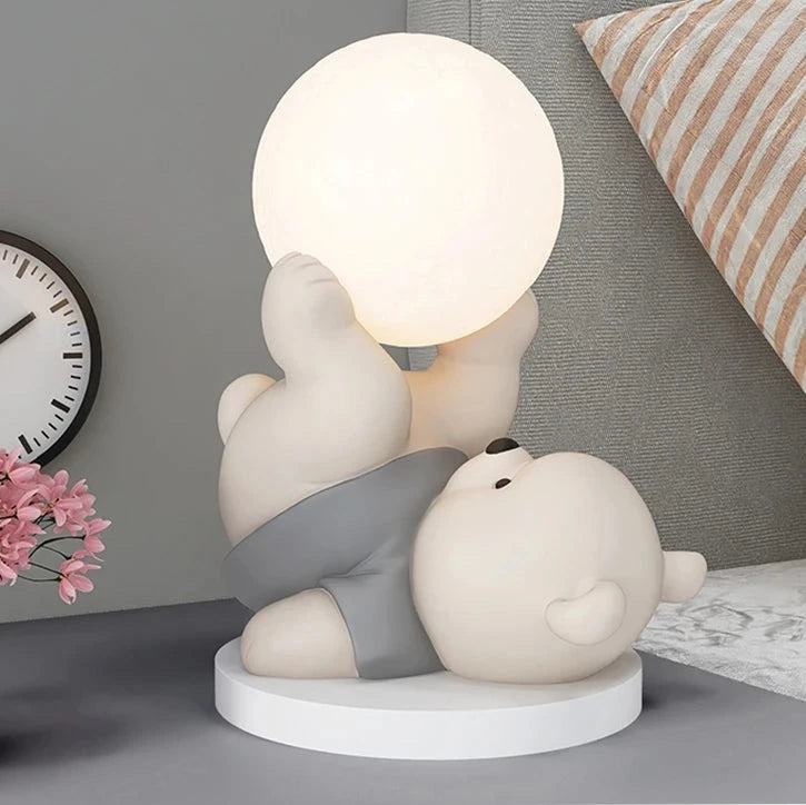 Luminária Ursinho de Resina - Luz noturna decorativa para quarto infantil. Design encantador com luz suave, disponível em várias cores. Perfeita para criar um ambiente aconchegante e seguro para crianças