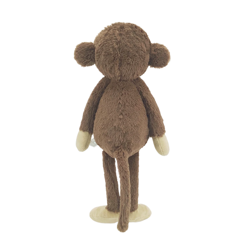 Pelúcia Macaquinho de 40cm, feita em algodão macio, ideal para decoração de quartos infantis e momentos de diversão e carinho para crianças